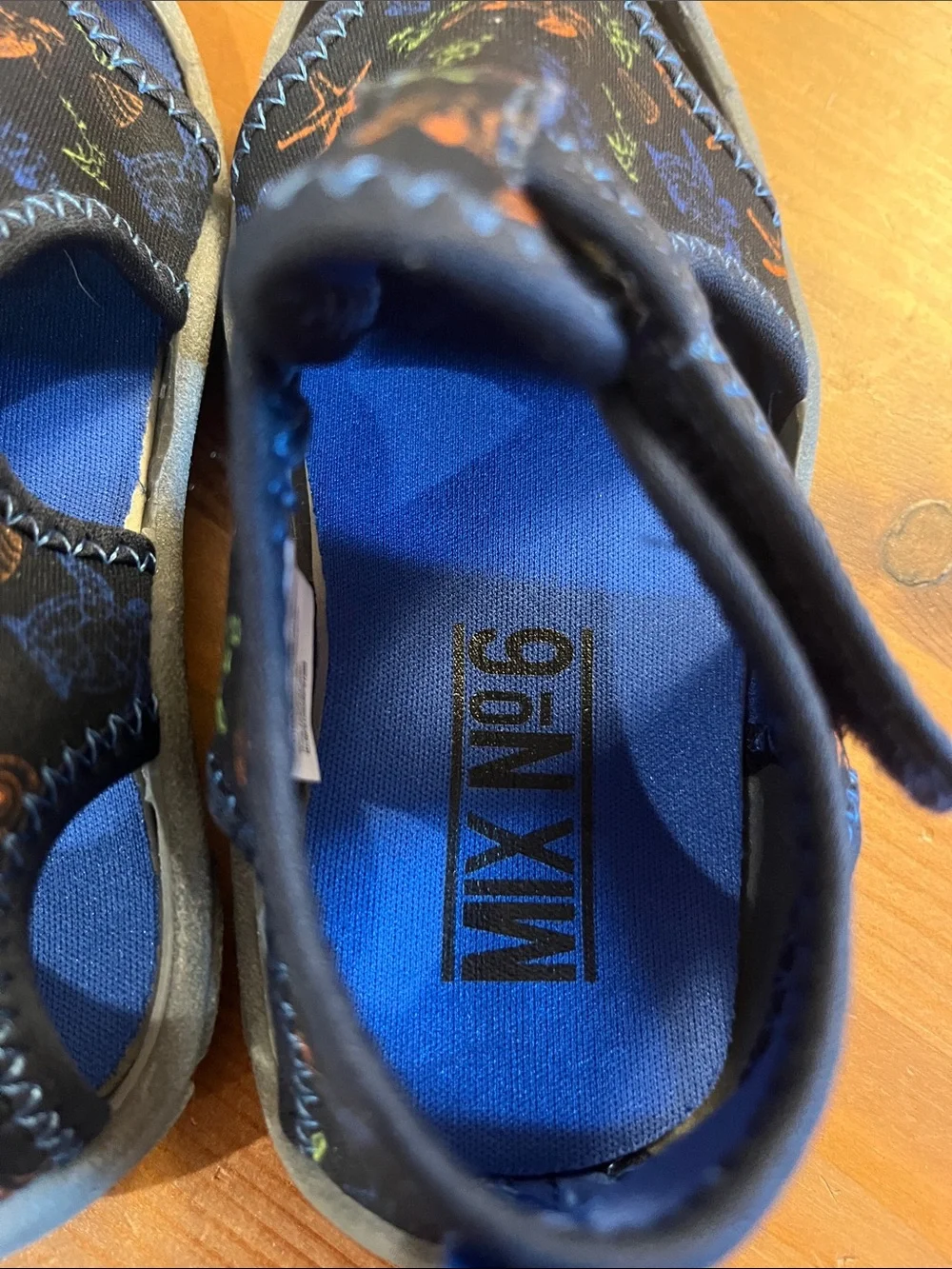 Kids Navy Blue Water Shoes with Sea Creature Print